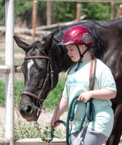 A girl with a horse